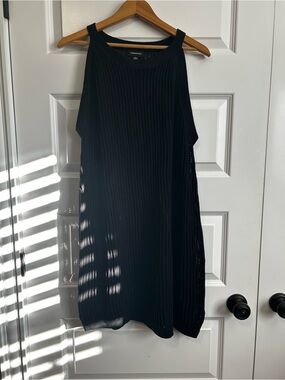 summersalt Open Knit Black Sleeveless Mini Dress Swim Cover 100% Cotton